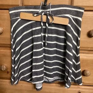 Full tilt grey and white striped skater skirt